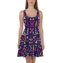 Load image into Gallery viewer, African Print Skater Womens Dress