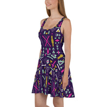 Load image into Gallery viewer, African Print Skater Womens Dress