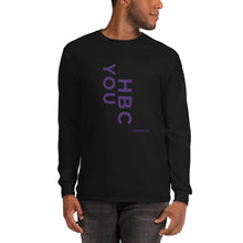 Load image into Gallery viewer, HBCU Long Sleeve Mens T-shirt (purple letters)