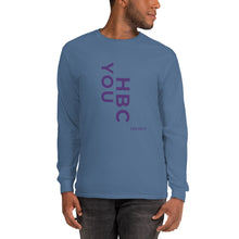 Load image into Gallery viewer, HBCU Long Sleeve Mens T-shirt (purple letters)