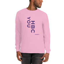 Load image into Gallery viewer, HBCU Long Sleeve Mens T-shirt (purple letters)