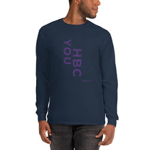 Load image into Gallery viewer, HBCU Long Sleeve Mens T-shirt (purple letters)