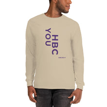 Load image into Gallery viewer, HBCU Long Sleeve Mens T-shirt (purple letters)