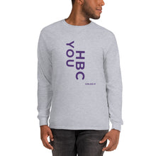 Load image into Gallery viewer, HBCU Long Sleeve Mens T-shirt (purple letters)