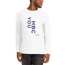 Load image into Gallery viewer, HBCU Long Sleeve Mens T-shirt (purple letters)