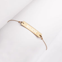 Load image into Gallery viewer, {BELIEVE} Engraved Silver or Gold Bar Chain Bracelet