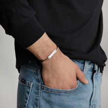Load image into Gallery viewer, {BLACK LOVE} Engraved Silver or Gold Bar String UNISEX Bracelet