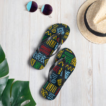 Load image into Gallery viewer, African Print Unisex Flip Flops