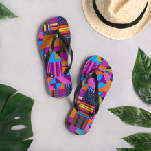 Load image into Gallery viewer, African Print Unisex Flip Flops