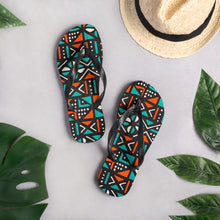Load image into Gallery viewer, African Print Unisex Flip Flops