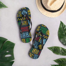 Load image into Gallery viewer, African Print Unisex Flip Flops