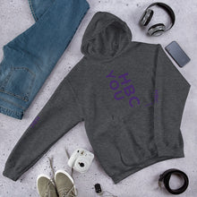 Load image into Gallery viewer, HBCU Unisex Hoodie (purple letters)