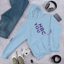 Load image into Gallery viewer, HBCU Unisex Hoodie (purple letters)