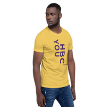 Load image into Gallery viewer, HBCU Short-Sleeve Mens T-Shirt (purple letters)