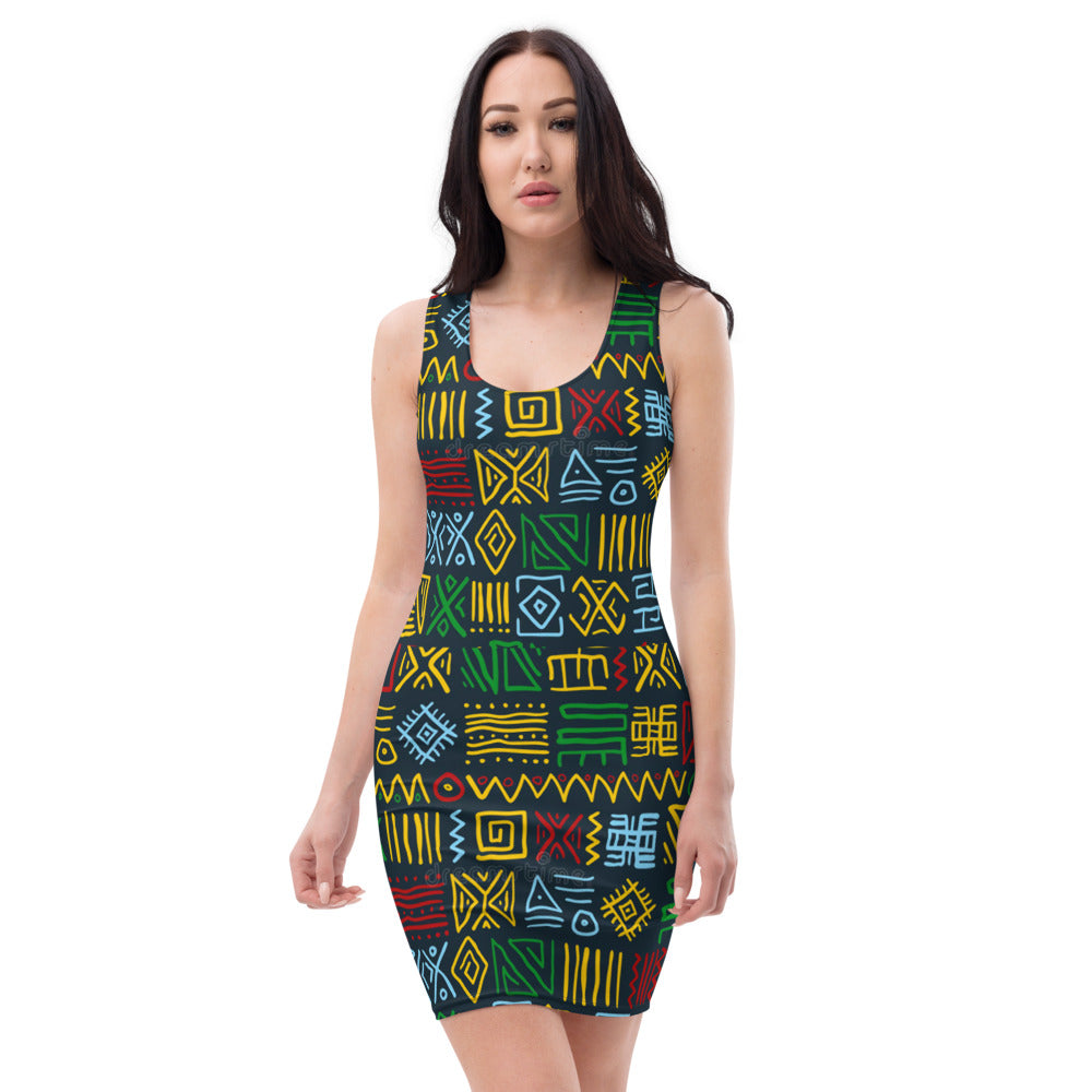 African Print Sublimation Cut & Sew Dress