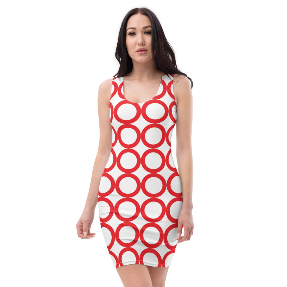 Red O's Sublimation Cut & Sew womens Dress