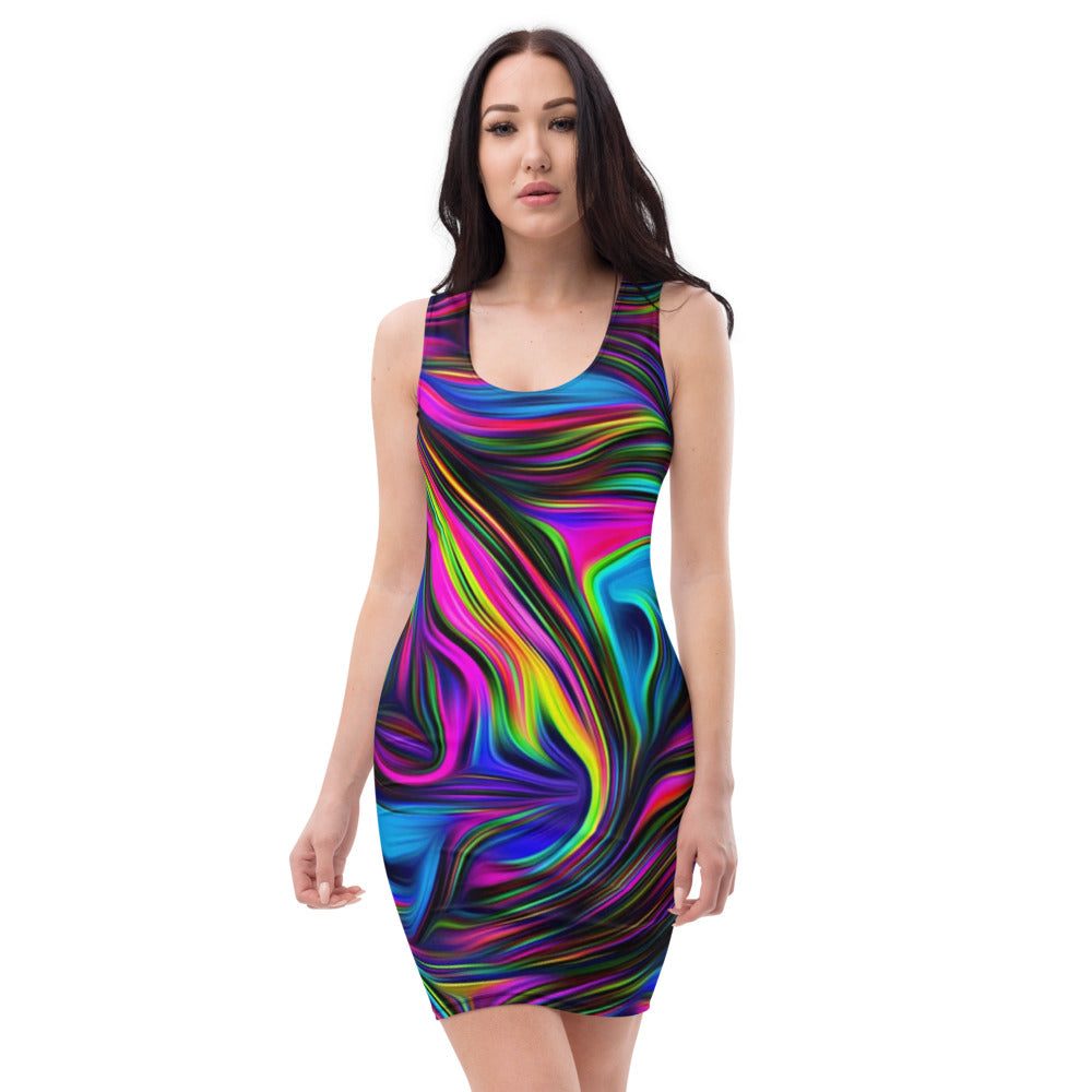 Tie Dye Sublimation Cut & Sew Womens Dress