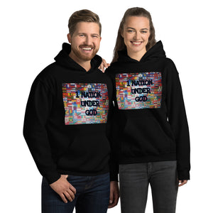 [1 NATION UNDER GOD} Unisex Hoodie