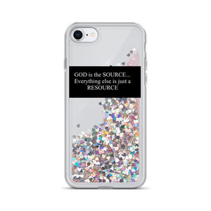 [God is the source] Liquid Glitter (IPhone) Phone Case