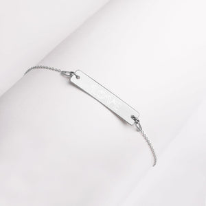 {LOVE} Engraved Silver or Gold Bar Chain Bracelet