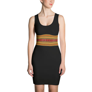 African strip black Dress