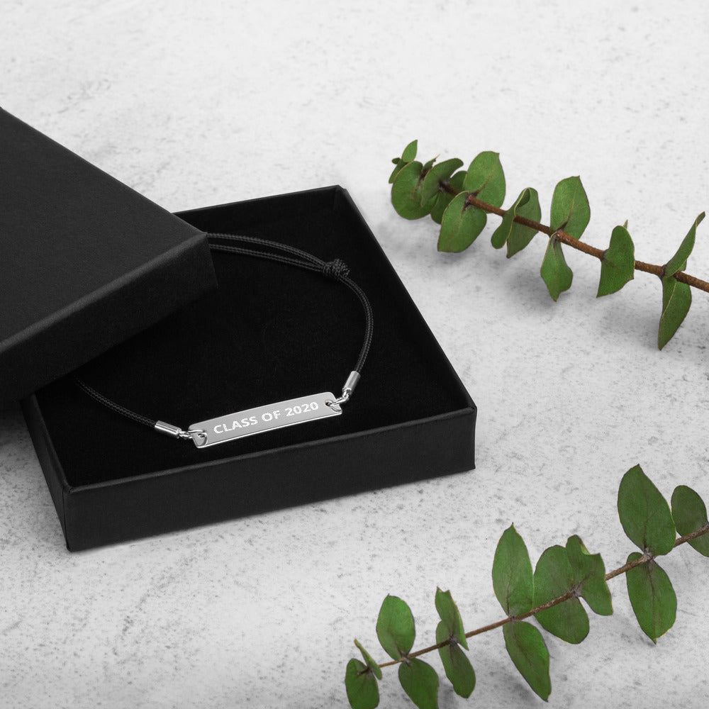 {CLASS OF 2020] Engraved Silver Bar or Gold String Bracelet