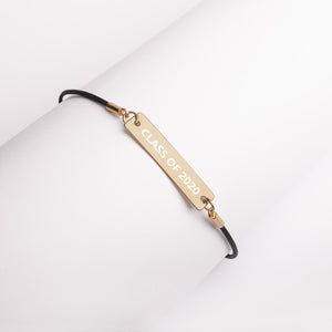 {CLASS OF 2020] Engraved Silver Bar or Gold String Bracelet
