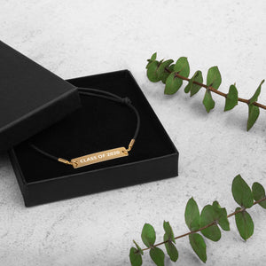 {CLASS OF 2020] Engraved Silver Bar or Gold String Bracelet