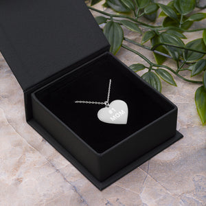 {#1 MOM} Engraved Silver or Gold Heart Necklace