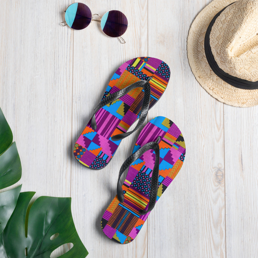 African Print Unisex Flip Flops