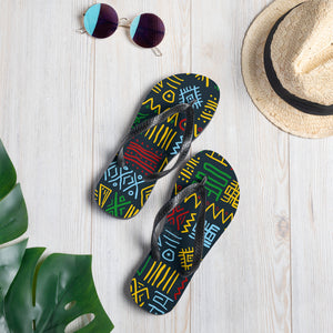 African Print Unisex Flip Flops