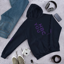 Load image into Gallery viewer, HBCU Unisex Hoodie (purple letters)
