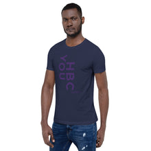 Load image into Gallery viewer, HBCU Short-Sleeve Mens T-Shirt (purple letters)
