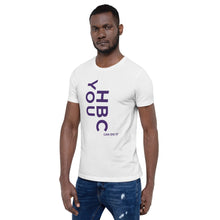 Load image into Gallery viewer, HBCU Short-Sleeve Mens T-Shirt (purple letters)
